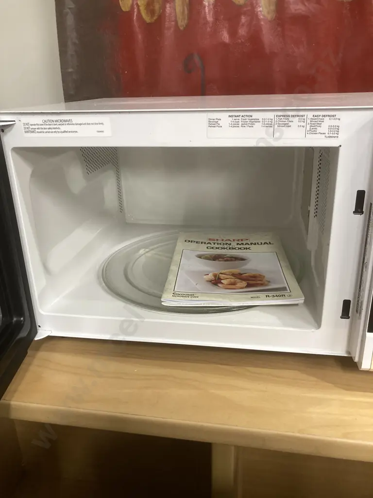 Sharp Carousel Microwave, Model R-340R(W) With Manual Image 1++