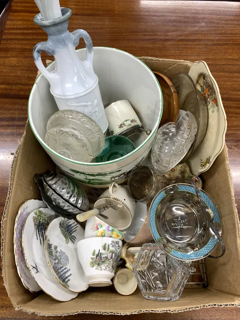 Box lot Assorted China Items Etc Image 1++