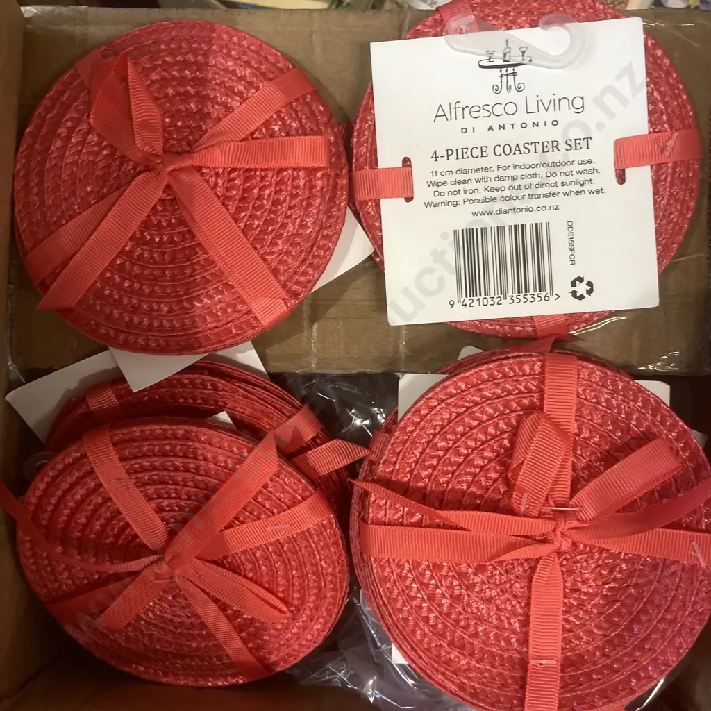 Boxed set of As New Red Di Antonio Ltd Coaster Sets (36 sets in total) Image 1++