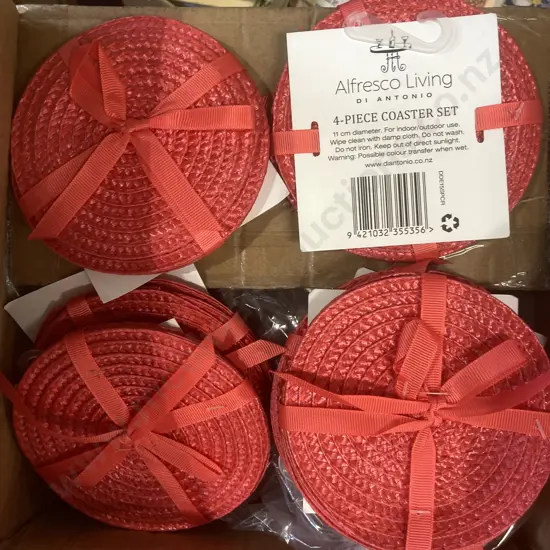 Boxed set of As New Red Di Antonio Ltd Coaster Sets (36 sets in total)