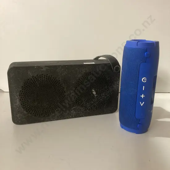 Bluetooth Speaker, Black With White, Blue Anko Bluetooth Speaker (No Leads)