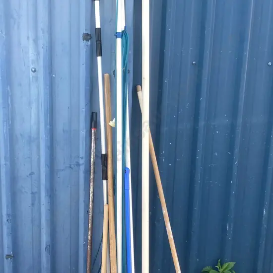 Lot of Brooms, House Washing, Paint Roller Etc