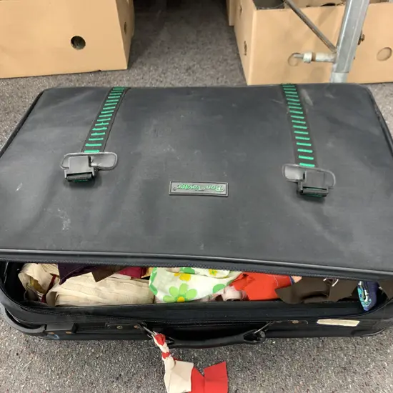 Bon Voyage Suitcase With Assorted Fabric Pieces