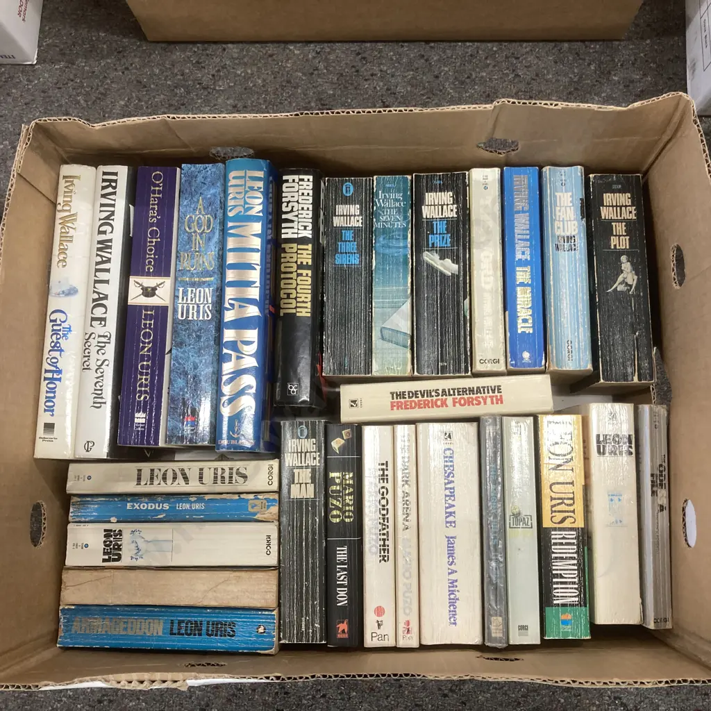 Lot of Books Leon Uris, Irving Wallace, Michener Etc Image 1++
