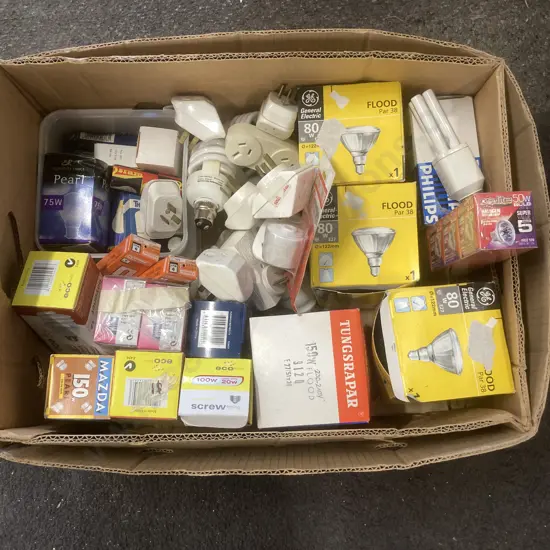 Box of Bulbs & Assorted Plugs