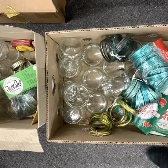 Assortment of Preserving Jars, Screw bands & Covers