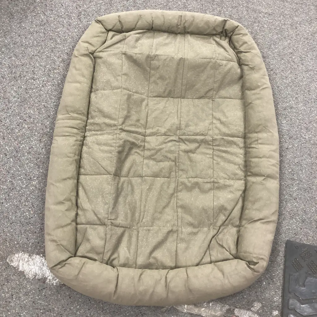 Dog Mattress, 120 x 80cm, Quilted Non-Slip Base, Rolled Edge (Washed & Brushed But Has Some Hair Remaining) Image 1++
