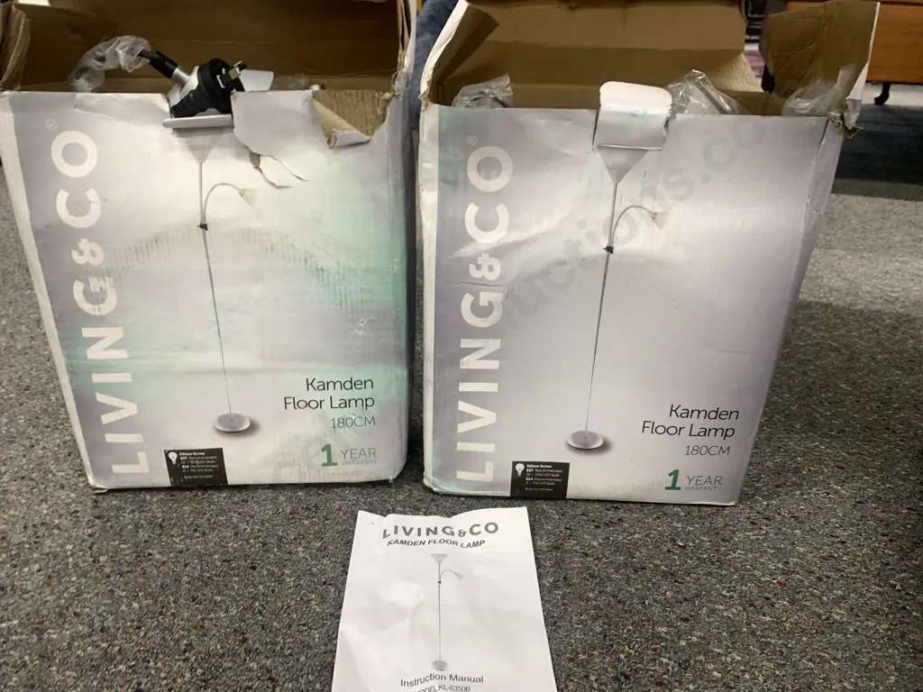 New Living & Co Kamden Floor Lamps x2 H180cm Model KL 635OB Image 1++