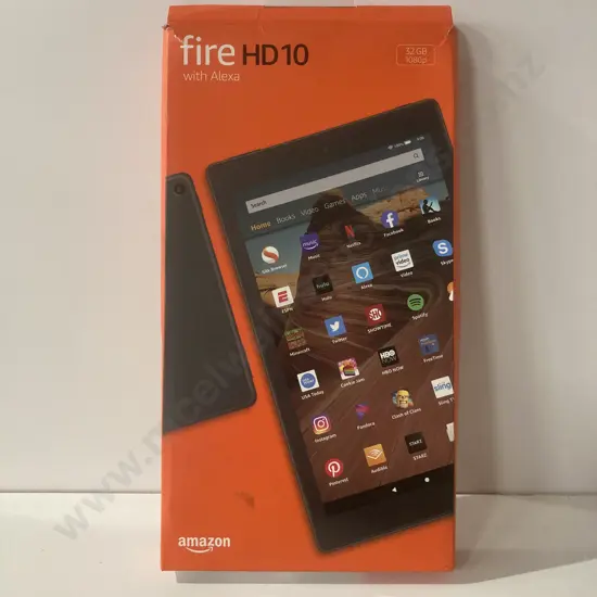 Boxed Amazon Fire HD10 With Alexa Tablet, 10 Inch, 32Gb 1080p, Black