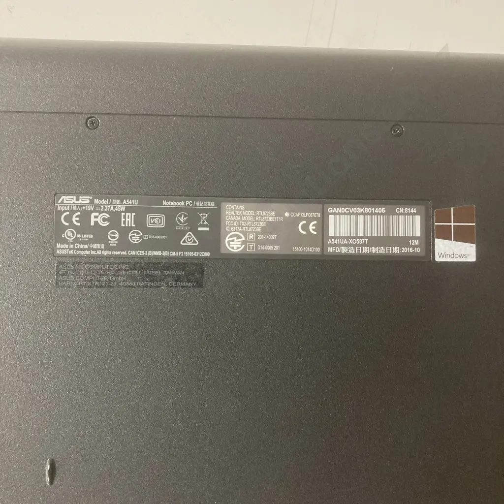 ASUS Laptop Model A541U, Dell Alienware Laptop (Both in As Is Found Condition) Image 1++