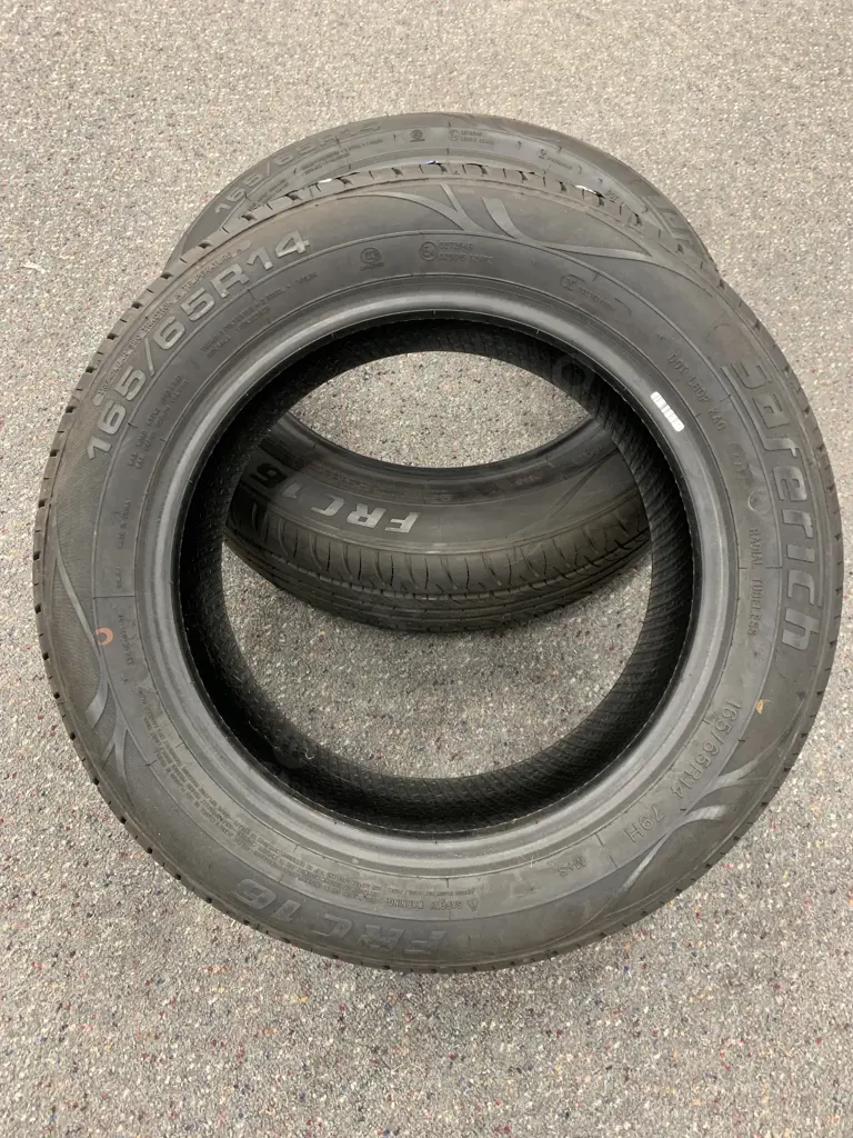 Pair of New Tyres - Saferich FRC16 165/65R4 79H Image 1++