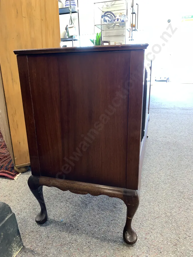 Vintage Autocrat Marina Solid State Stereogram, Mahogany Case, Cabriole Legs, H68 W121 D43cm Image 1++