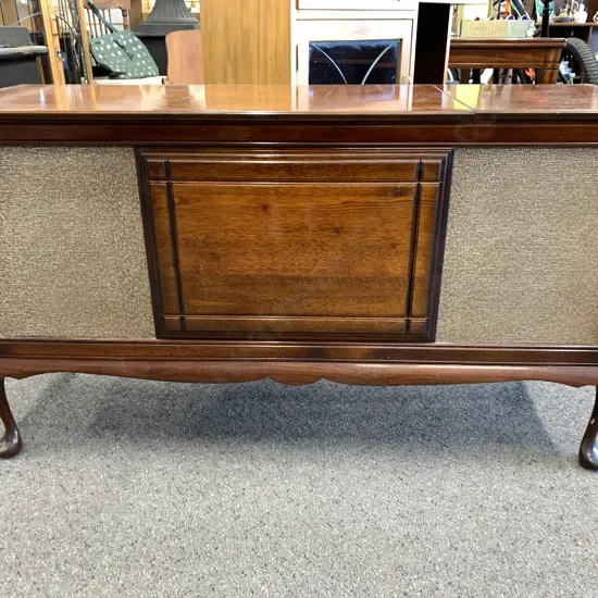 Vintage Autocrat Marina Solid State Stereogram, Mahogany Case, Cabriole Legs, H68 W121 D43cm