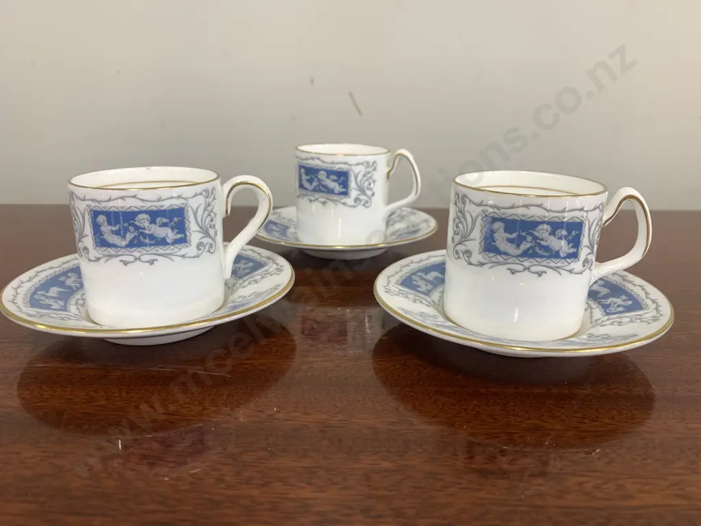 Coalport Revelry Coffee Cans & Saucers x 3 Image 1++