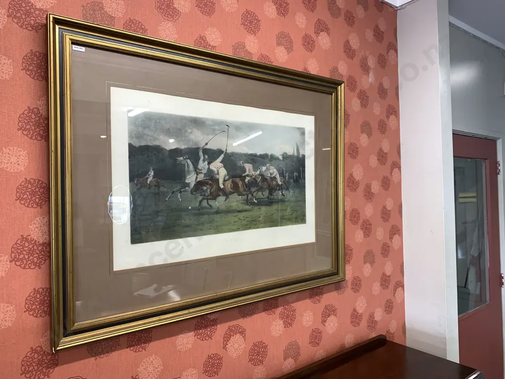 "Polo" A Period Print by J.C. Dollman In a Glazed Frame, 90.5 x 120cm Image 1++