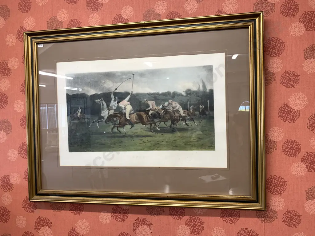"Polo" A Period Print by J.C. Dollman In a Glazed Frame, 90.5 x 120cm Image 1++