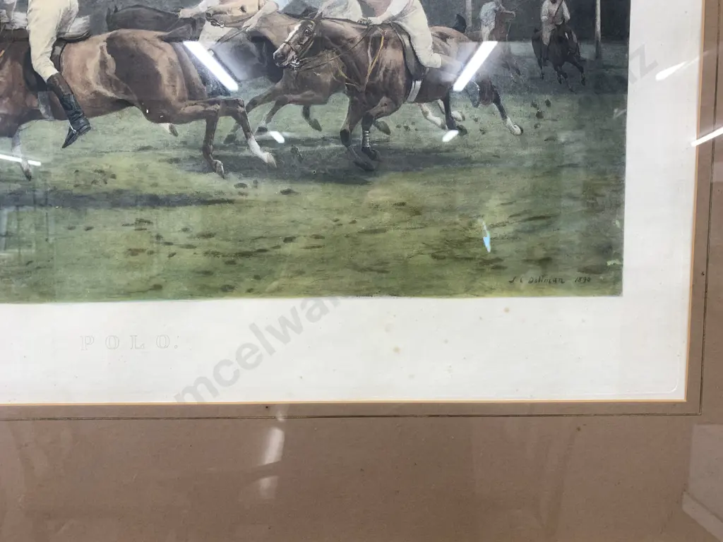 "Polo" A Period Print by J.C. Dollman In a Glazed Frame, 90.5 x 120cm Image 1++