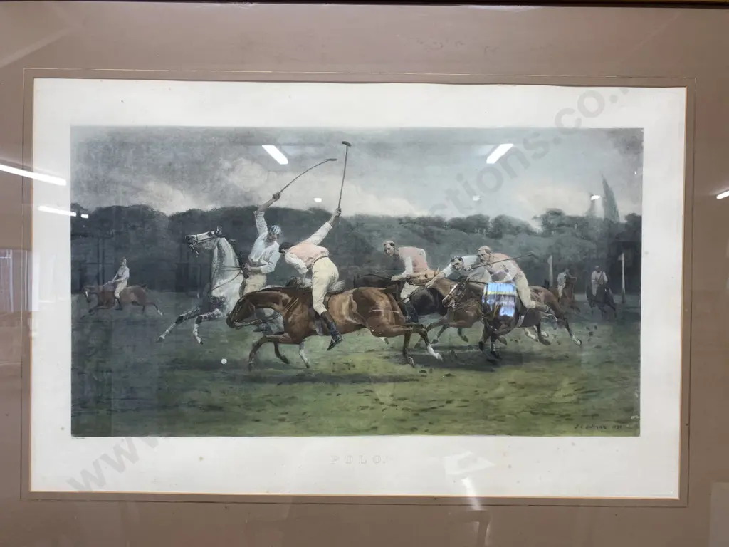"Polo" A Period Print by J.C. Dollman In a Glazed Frame, 90.5 x 120cm Image 1++