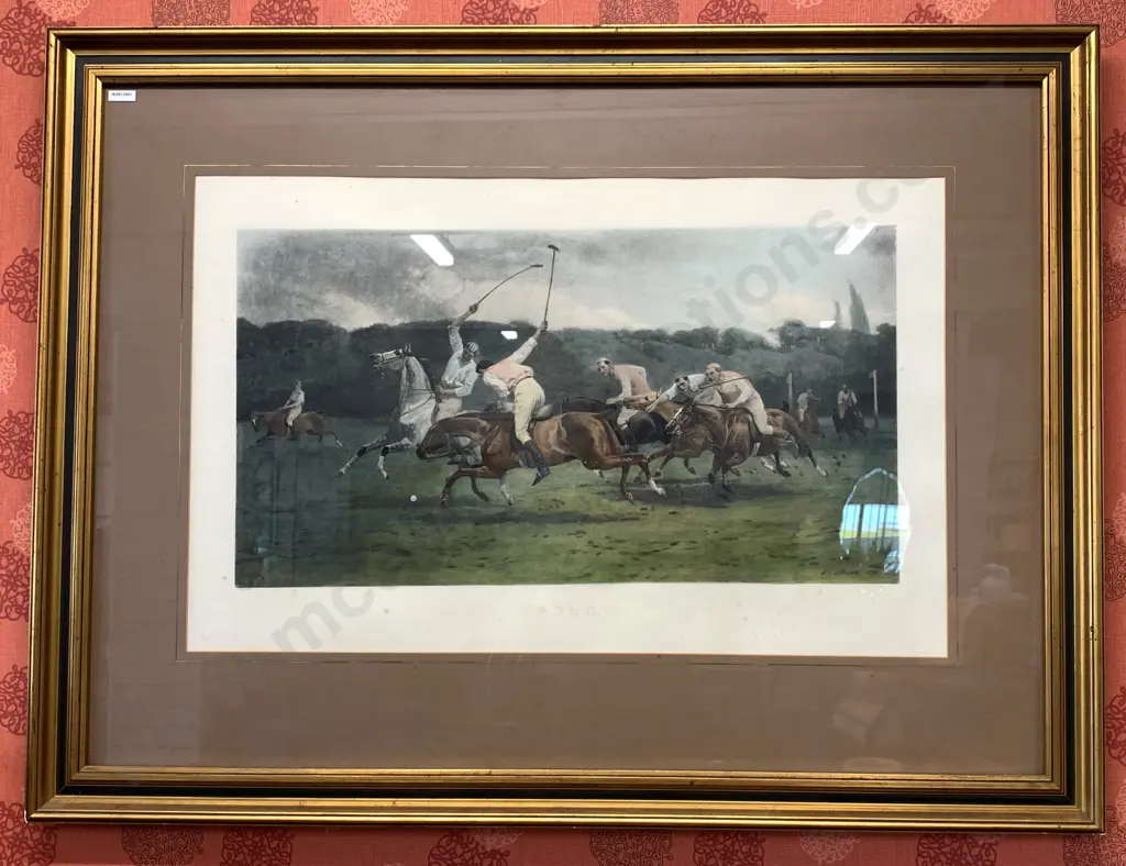 "Polo" A Period Print by J.C. Dollman In a Glazed Frame, 90.5 x 120cm Image 1++