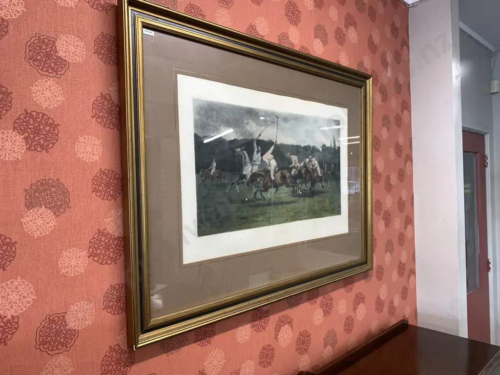 "Polo" A Period Print by J.C. Dollman In a Glazed Frame, 90.5 x 120cm Image 1++