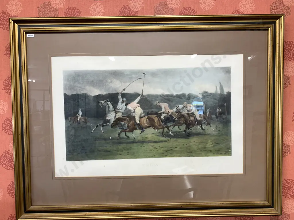"Polo" A Period Print by J.C. Dollman In a Glazed Frame, 90.5 x 120cm Image 1++