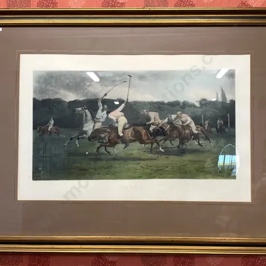 "Polo" A Period Print by J.C. Dollman In a Glazed Frame, 90.5 x 120cm