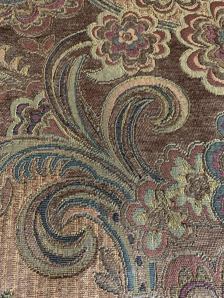 Stunning Paisley Upholstered Armchair, Rolled Arms, Earthy Tones, H95 W95 D100cm Image 1++
