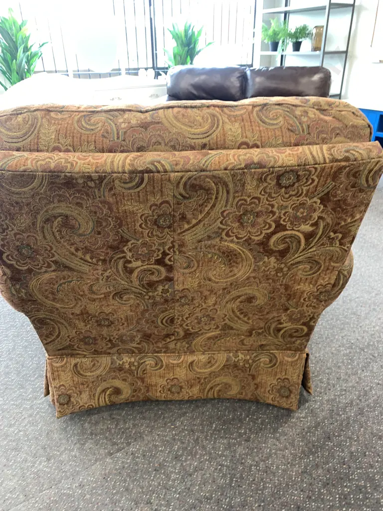 Stunning Paisley Upholstered Armchair, Rolled Arms, Earthy Tones, H95 W95 D100cm Image 1++