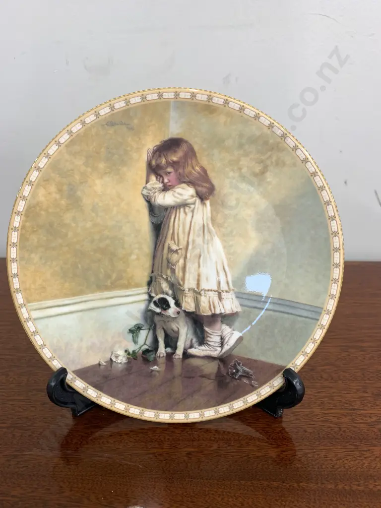 c1991 Royal Doulton The Original "in Disgrace" Collectors Plate  A Victorian Childhood Charles Burton Barber, 1990s Image 1++