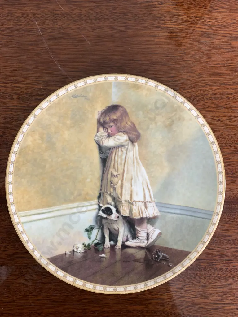 c1991 Royal Doulton The Original "in Disgrace" Collectors Plate  A Victorian Childhood Charles Burton Barber, 1990s Image 1++
