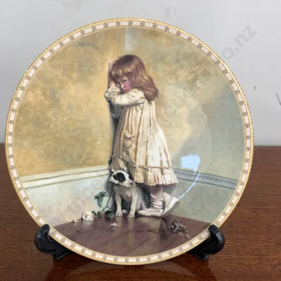 c1991 Royal Doulton The Original "in Disgrace" Collectors Plate  A Victorian Childhood Charles Burton Barber, 1990s
