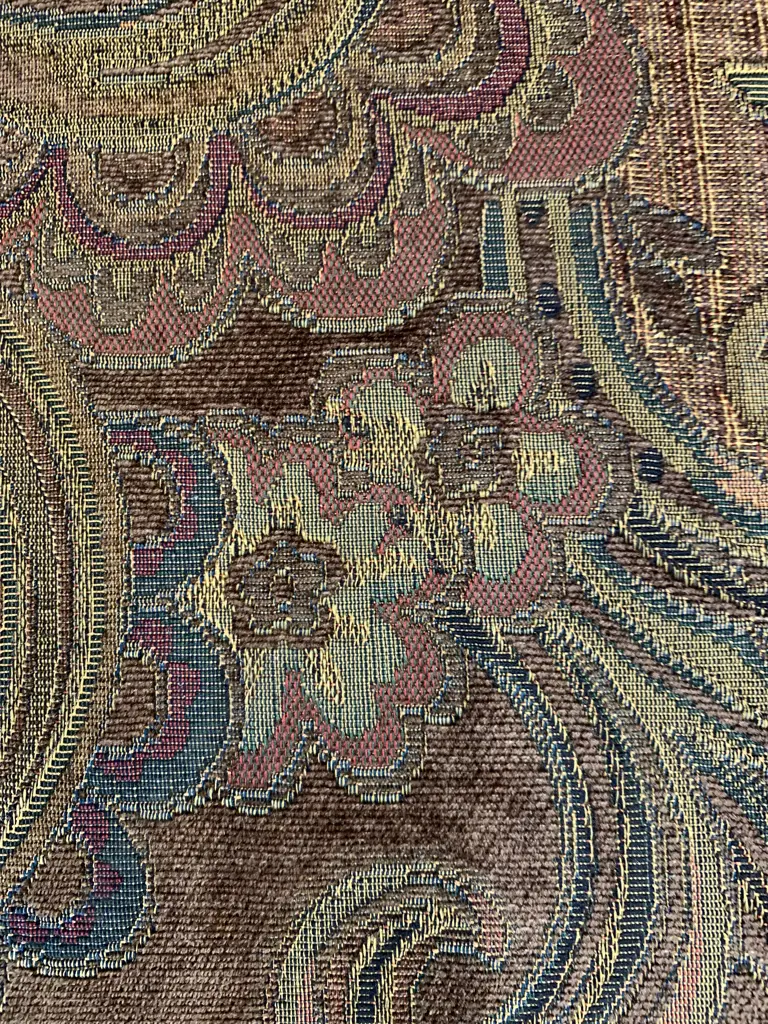 Stunning Paisley Upholstered Armchair, Rolled Arms, Earthy Tones, H95 W95 D100cm Image 1++