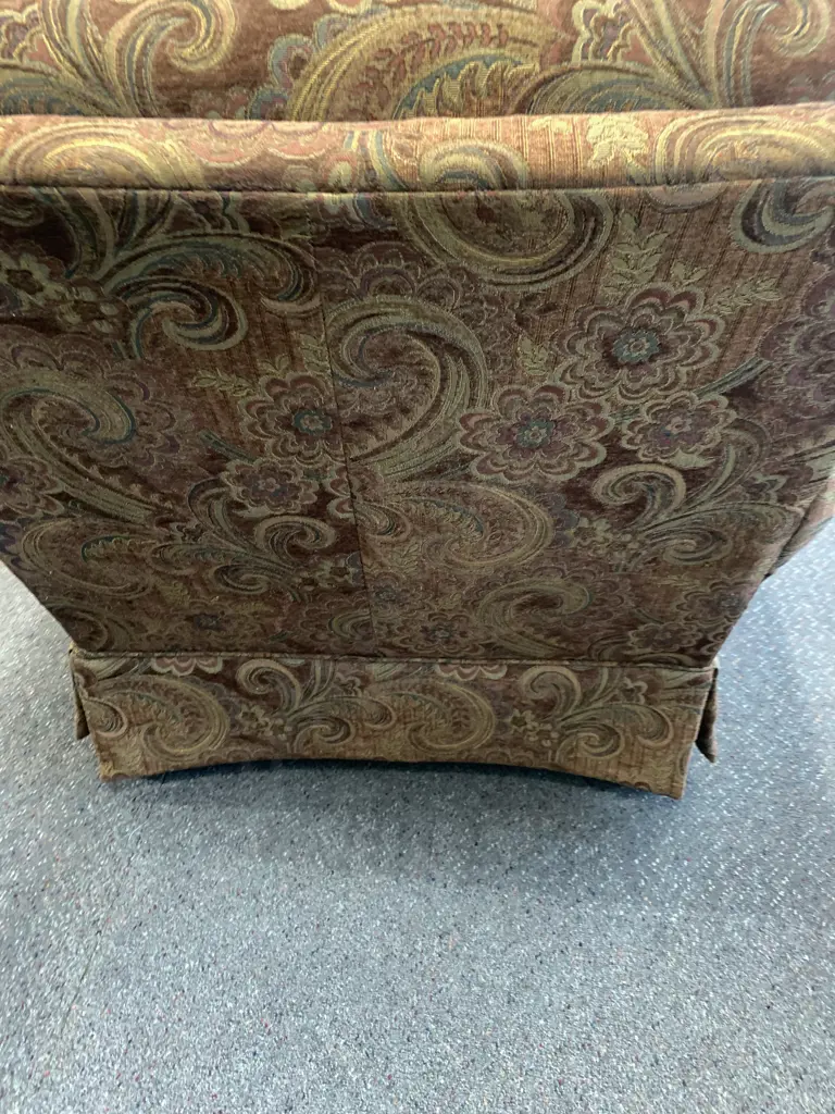 Stunning Paisley Upholstered Armchair, Rolled Arms, Earthy Tones, H95 W95 D100cm Image 1++