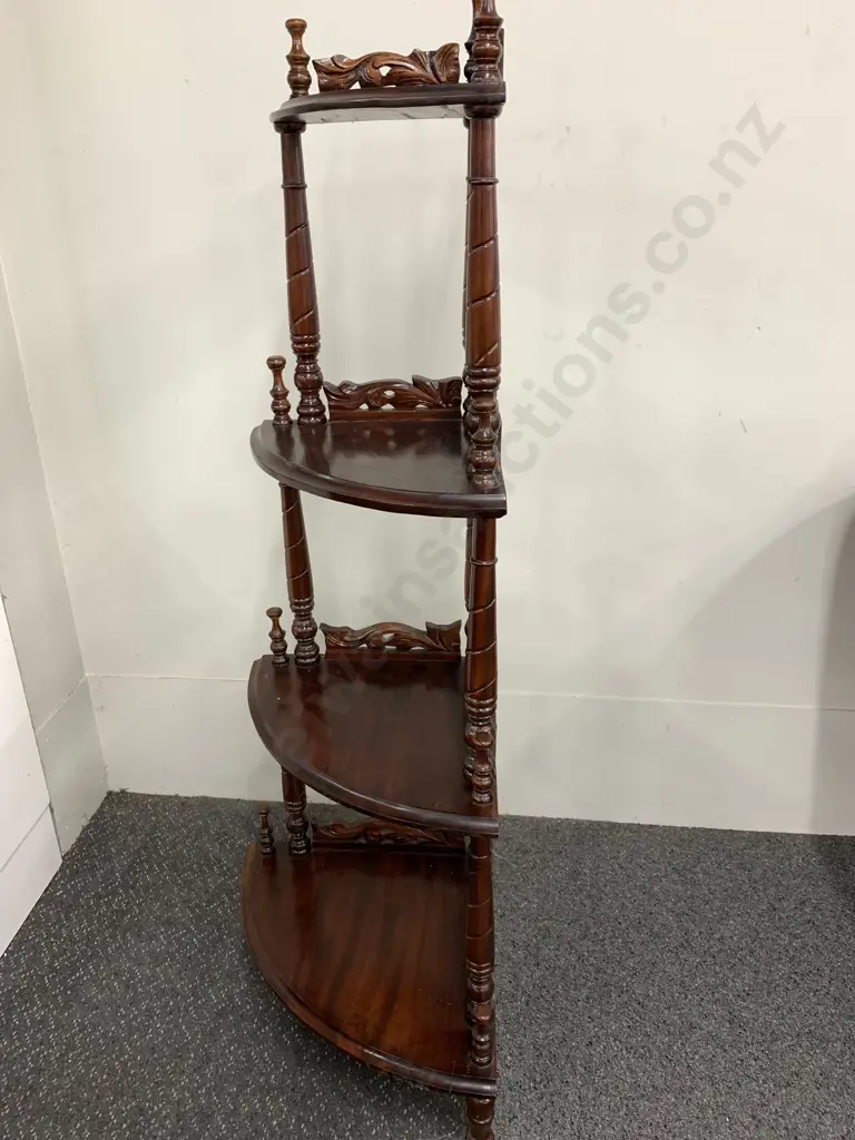 A Stunning Victorian Mahogany Corner Shelf, H143 W38 to 60 D43cm Image 1++