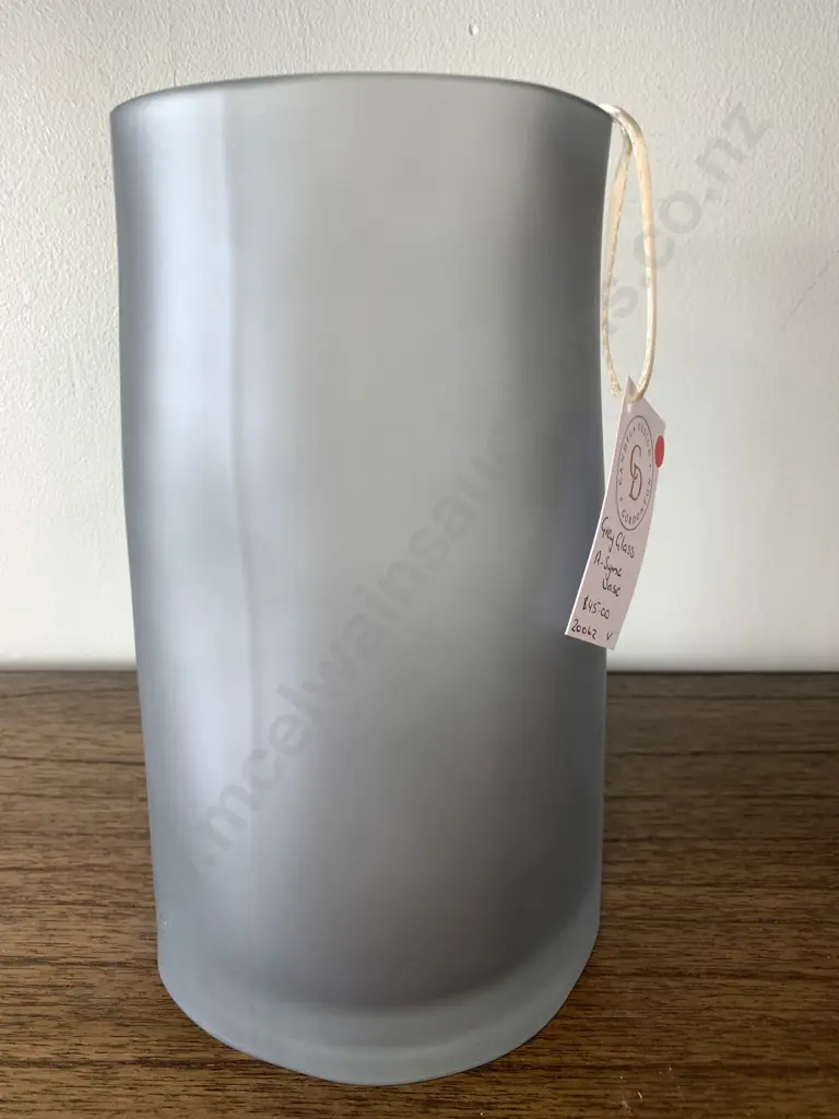 New Grey Glass A.Symc Vase, H22cm Image 1++