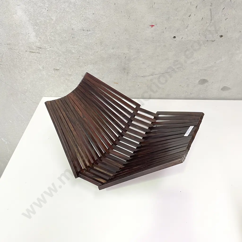 Folding Wooden Mid Century Style Fruit Bowl Image 1++