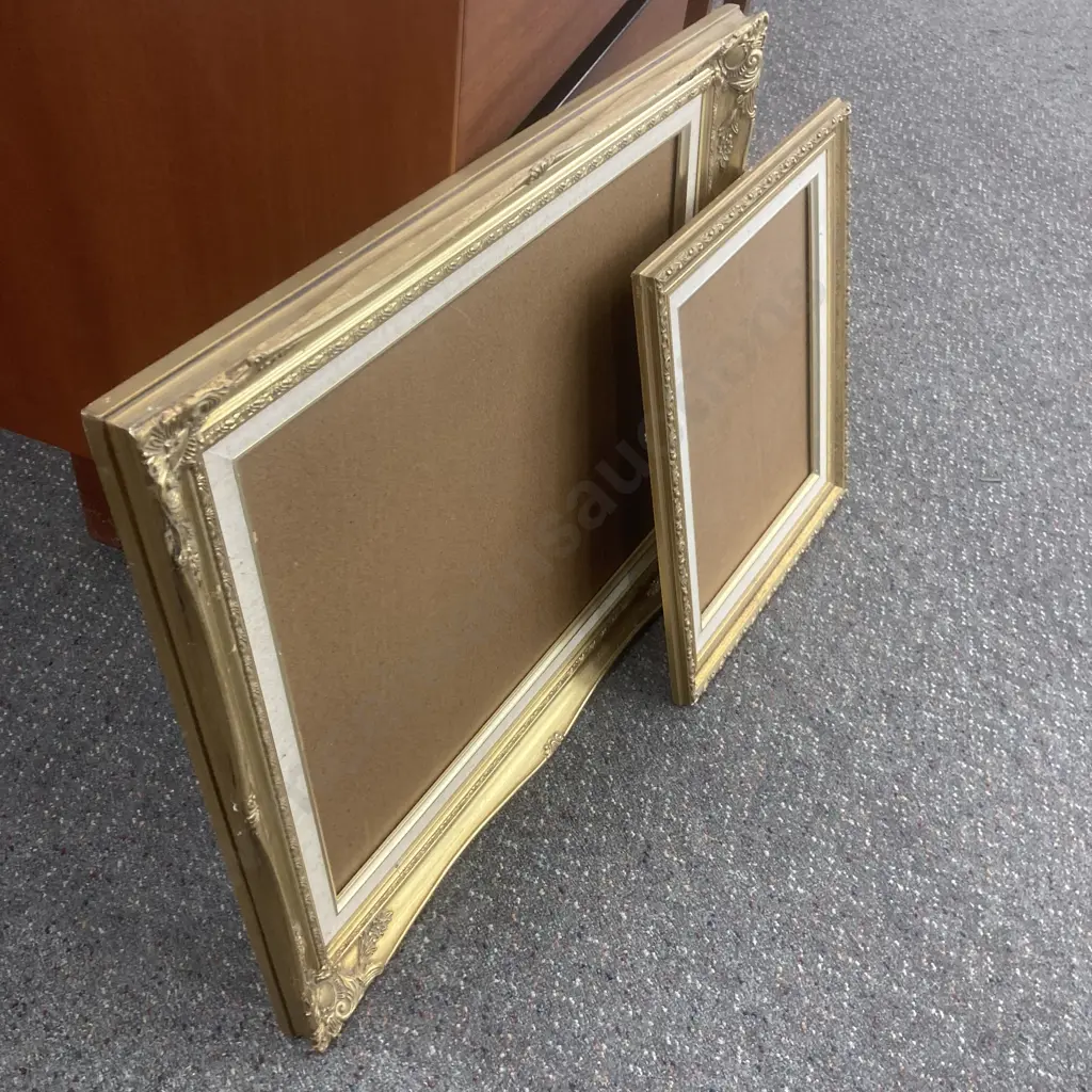 Pair of Ornate Gilt Framed Picture Frames, 55 x 65cm & 44 x 38.5cm Image 1++