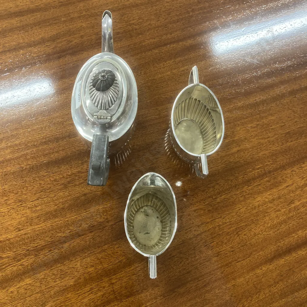 Vintage EPGS Silver Three Piece Tea Set Image 1++