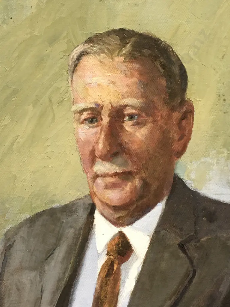 Original Artwork signed by Carl T Laugesen (1900-1987) Portrait Oil on Board. 78 x 58cm incl frame. Image 1++