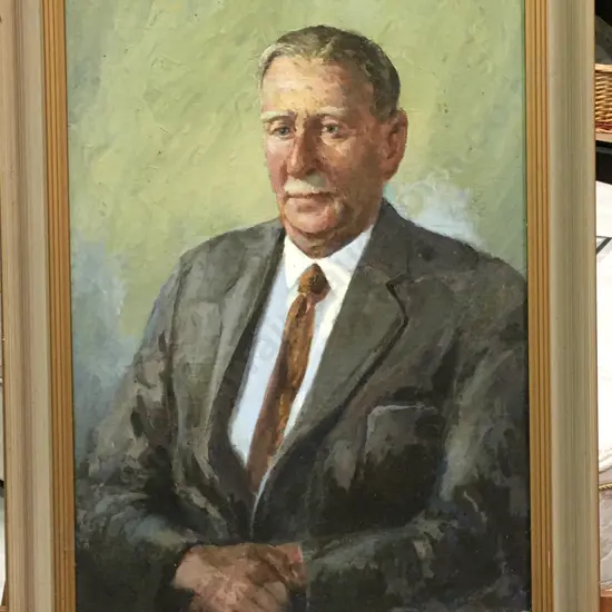 Original Artwork signed by Carl T Laugesen (1900-1987) Portrait Oil on Board. 78 x 58cm incl frame.