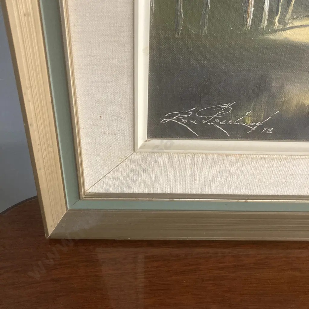 Vintage Framed Oil On Canvas Landscape Signed By The Artist '78, 63.5 x 79cm Image 1++