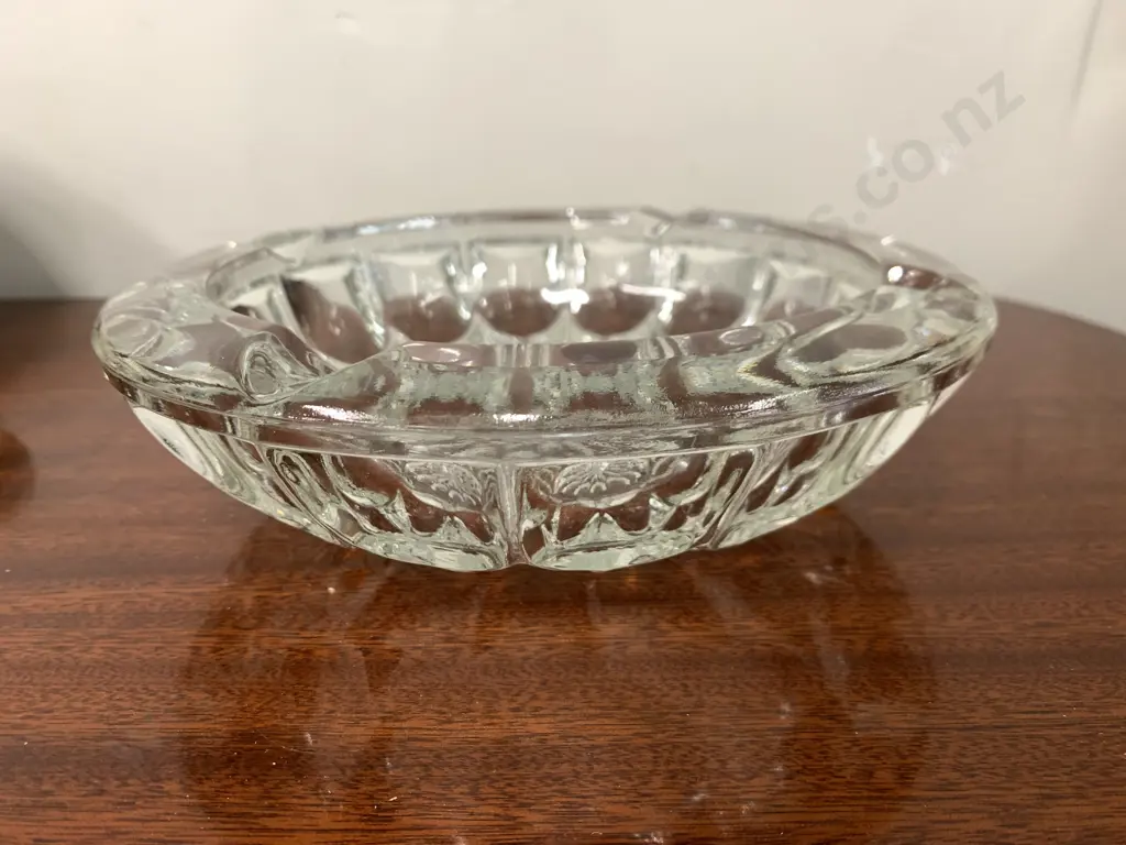 Vintage Cut Glass Ashtray, 6 x 21cm Image 1++