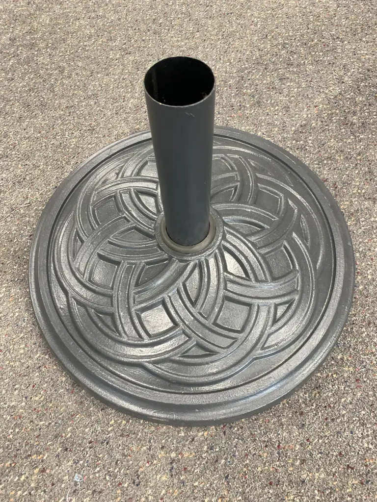 Grey Round Swirl Pattern Umbrella Stand, 50 x 50cm Image 1++