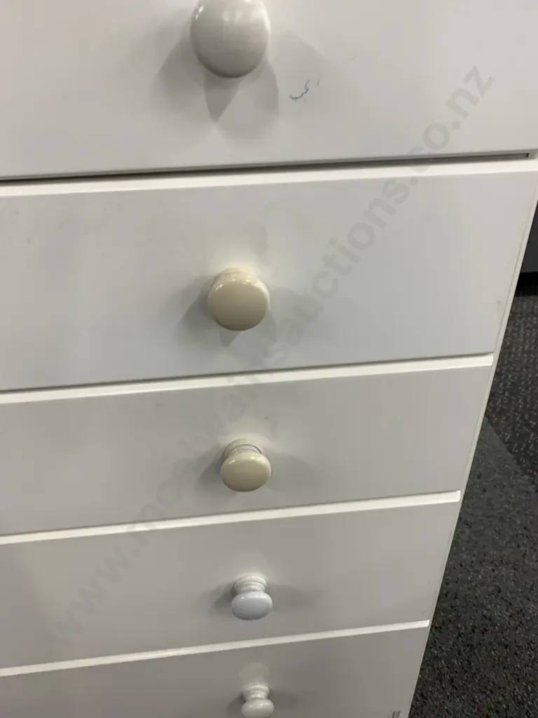 Cream 'Debonaire' 6 Drawer Scotch Chest, Knob Handles, H99 W87 D43cm Image 1++
