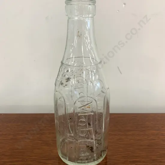 Vintage Mobiloil Embossed Imperial Pint Glass Oil Bottle, H23cm