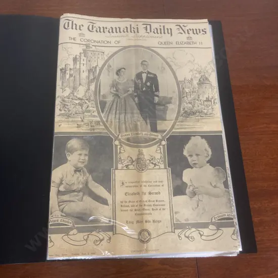Royal Memorabilia - 1953 Taranaki Daily New QEII Coronation, Times Queen Mother 1900-2002, Diana 1961-1997 Anniversary