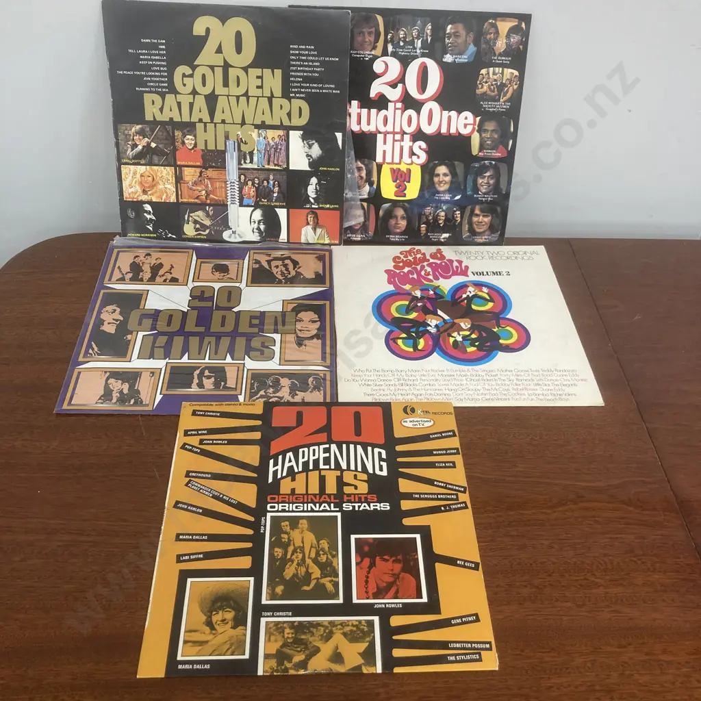 NZ LPs x 5 - 20 Golden Rata Award Hits - Rare New Zealand Compilation From 1973, 20 Studio One Hits Vol 2 Image 1++