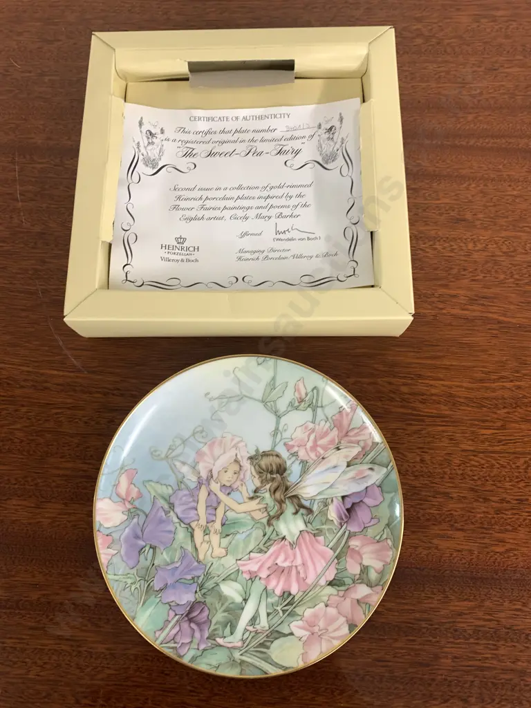 Villeroy & Boch Heinrich Flower Fairies 'The Sweet Pea Fairy' C M Barker COA & Original Box, 9401/3 Image 1++