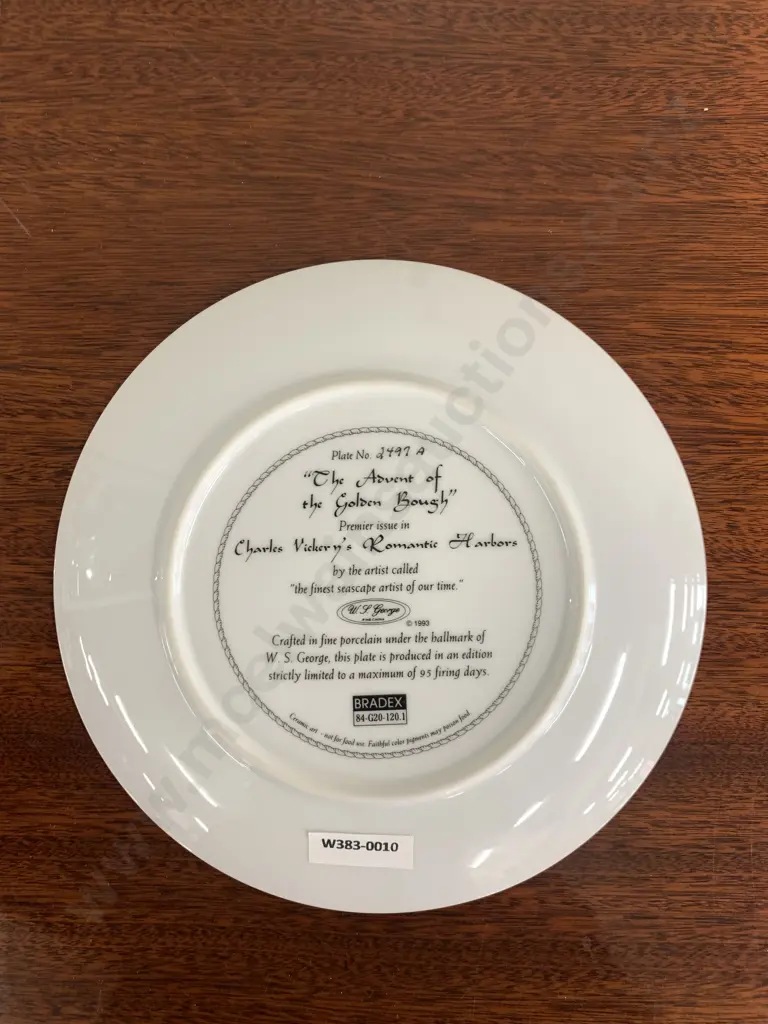 'Advent of the Golden Bough' Ltd Edition Collector Plate 1990s WS George - Charles Vickery's Romantic Harbors 2497A COA Image 1++