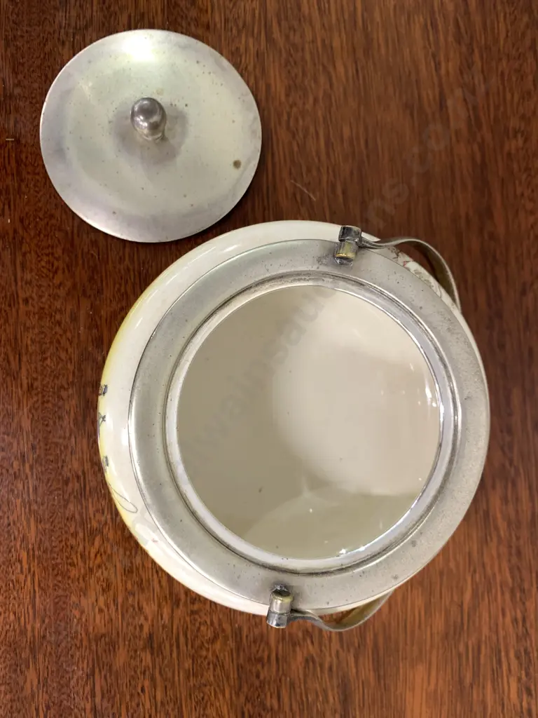 Rare Royal Doulton Coaching Days Seriesware Lidded Biscuit Barrel D2716, EPNS Lid, Rim and Handle Image 1++